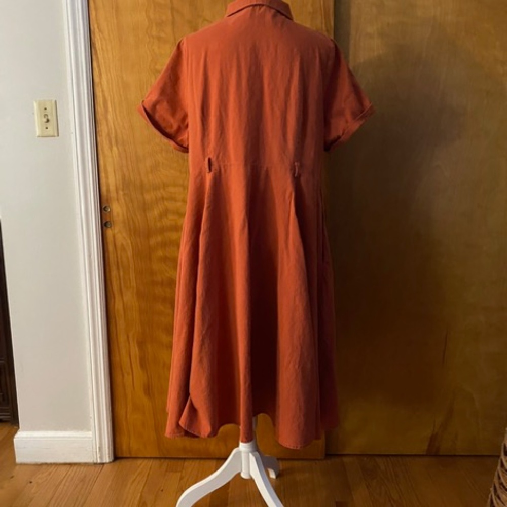 ANY OFFER! Collectif Orange Vintage-Inspired Midi Shirt Dress - Picture 5 of 7
